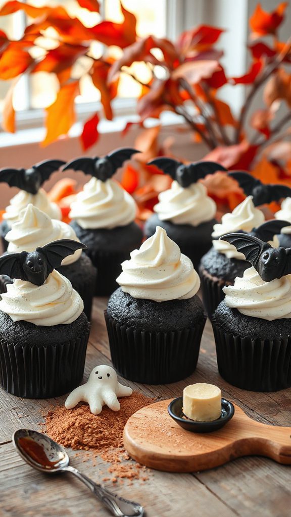 spooky black velvet cupcakes