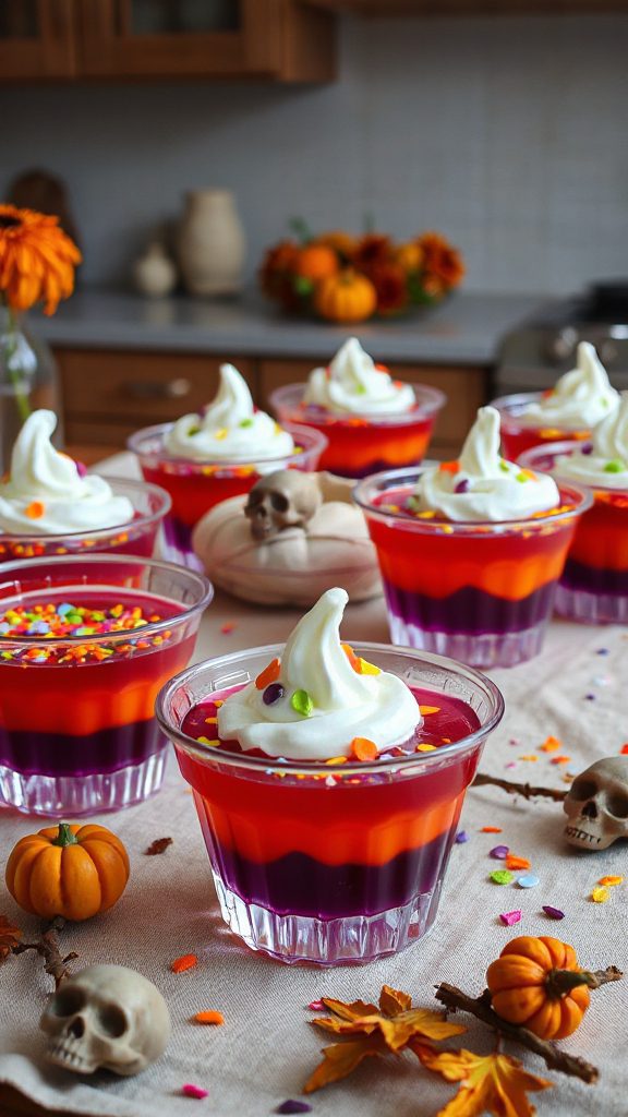 spooky brainy jello cups