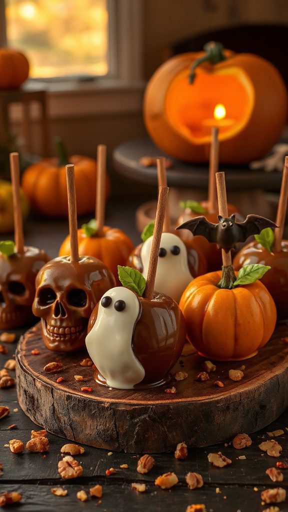 spooky caramel apple treats