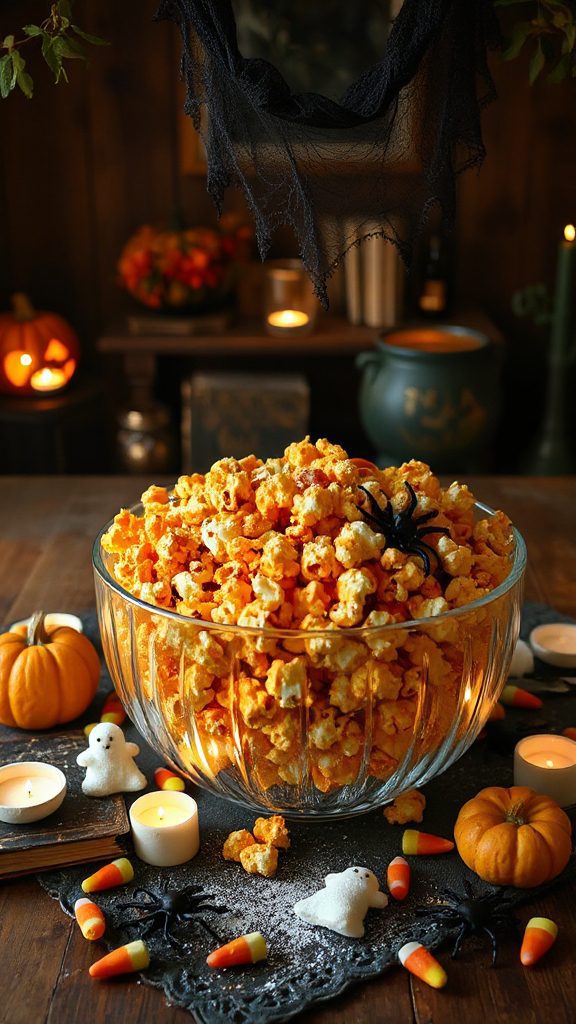 spooky cheddar popcorn treat