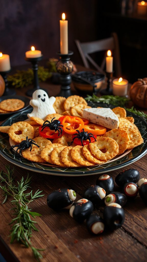 spooky cheese and crackers