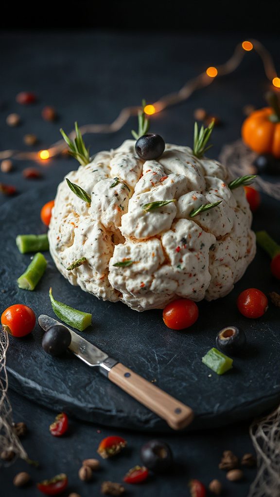 spooky cheese ball dip