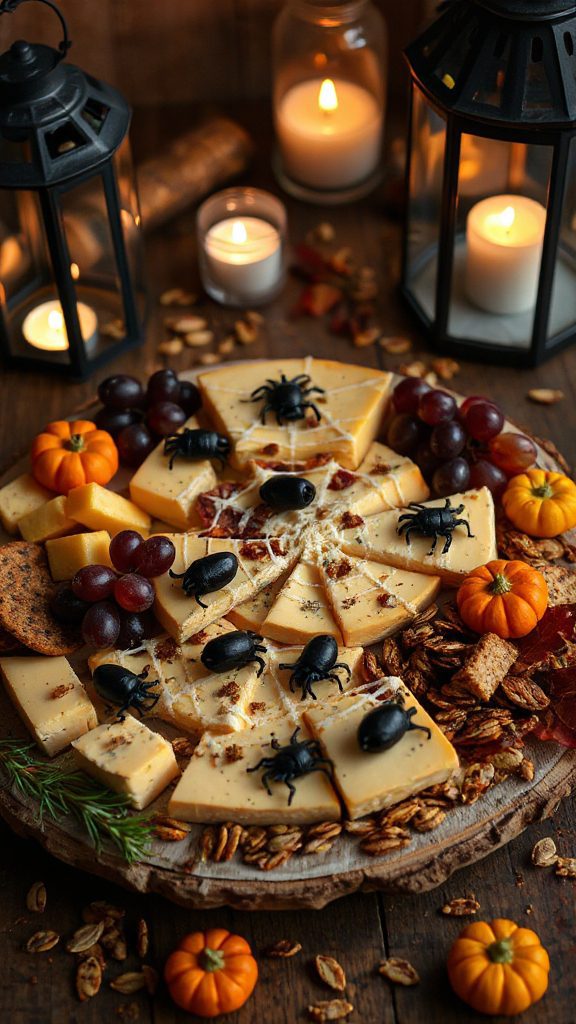 spooky cheese platter assembly
