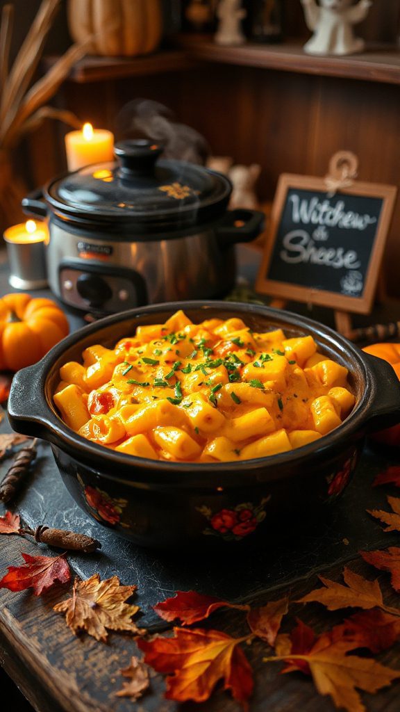 spooky cheesy pasta delight