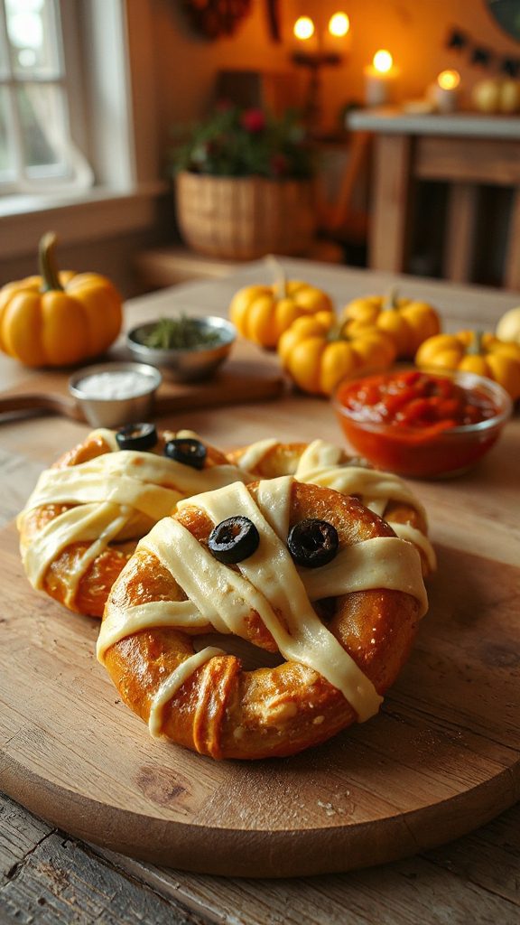 spooky cheesy pretzel snacks