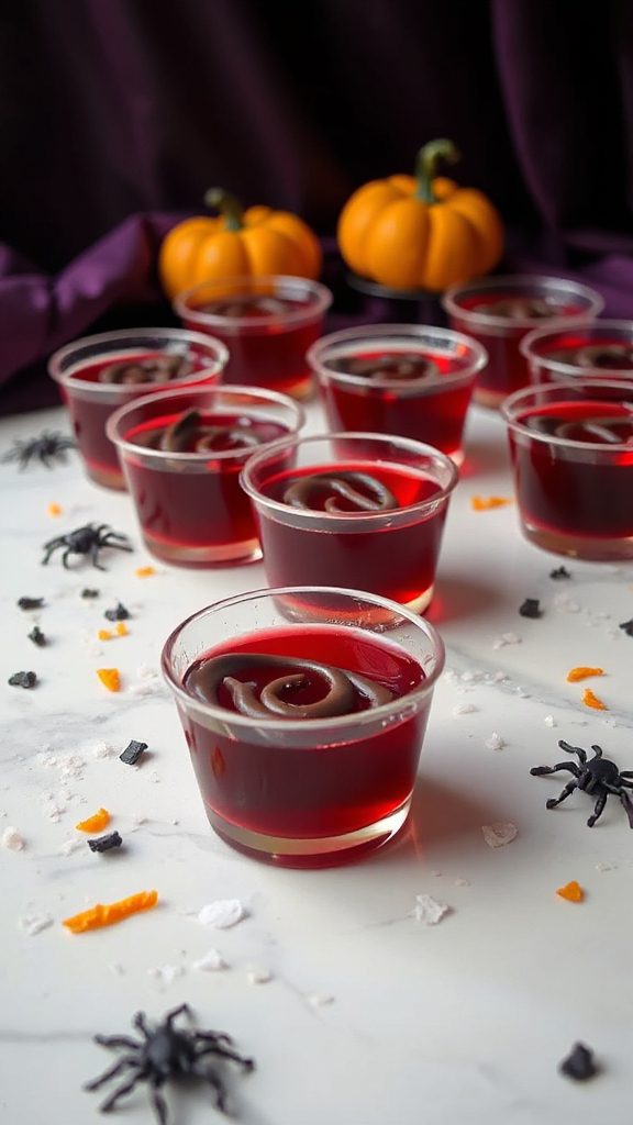 spooky cherry jello shots