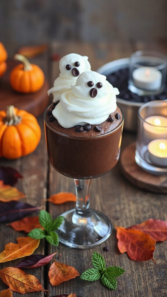 spooky chocolate avocado pudding
