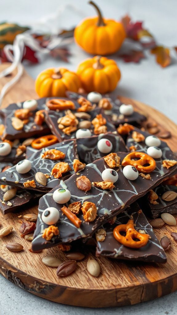 spooky chocolate bark creation