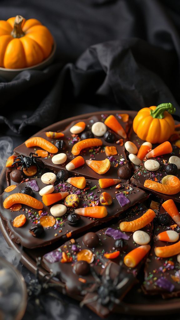 spooky chocolate candy bark