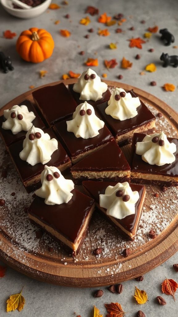 spooky chocolate cheesecake bars