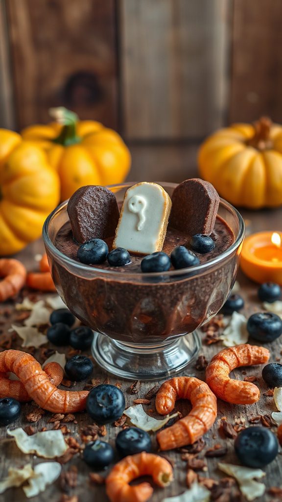 spooky chocolate chia dessert