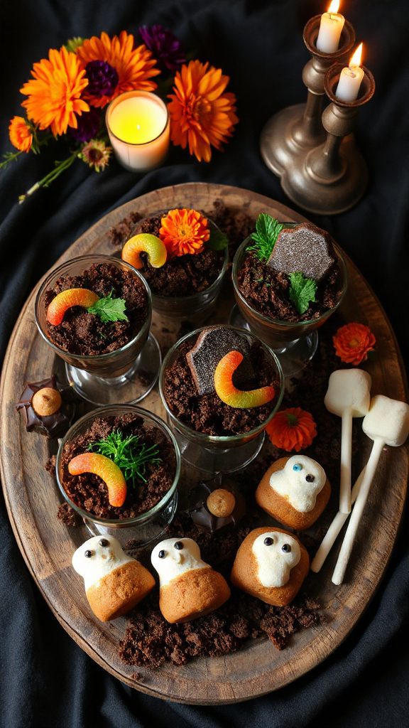 spooky chocolate dessert cups