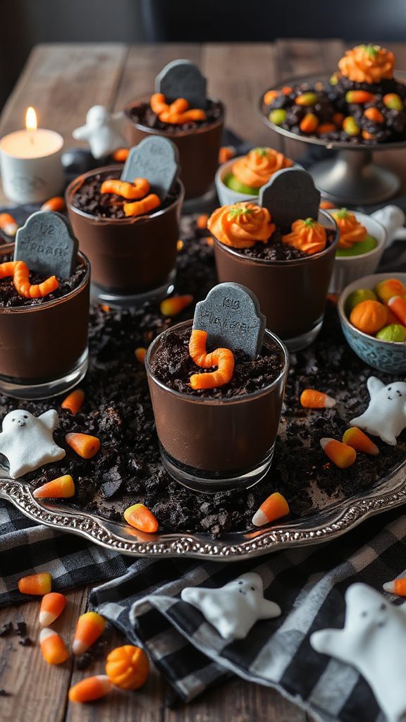 spooky chocolate dessert cups