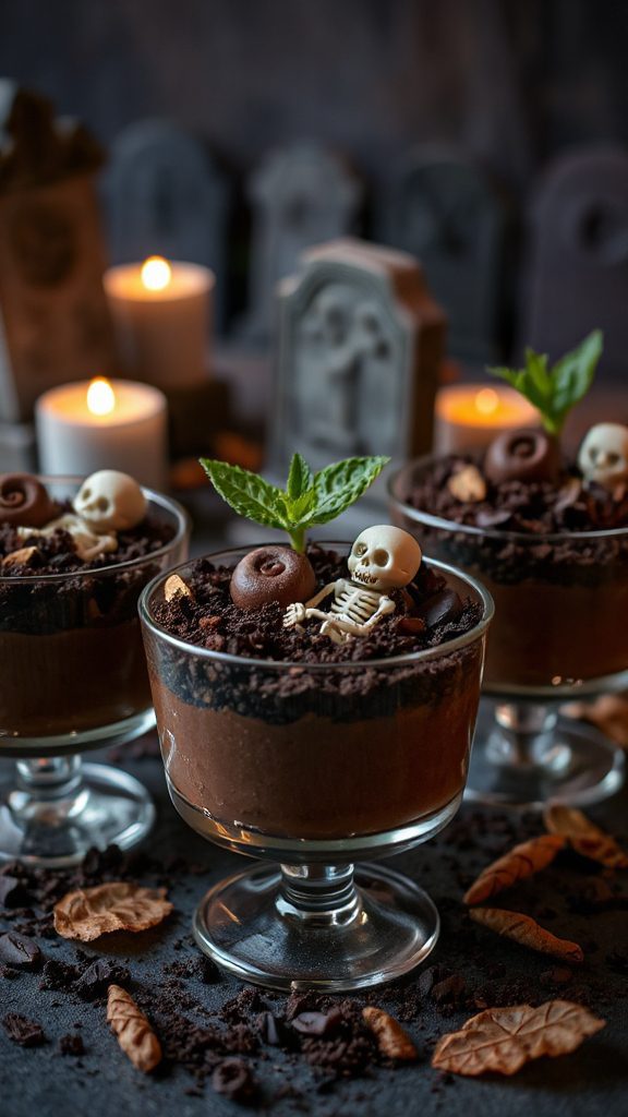 spooky chocolate dessert cups