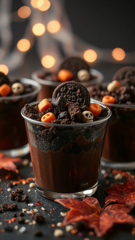 spooky chocolate dessert cups