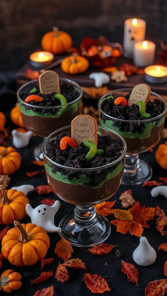 spooky chocolate dessert cups
