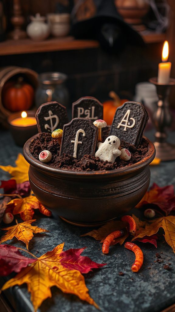 spooky chocolate dessert layers