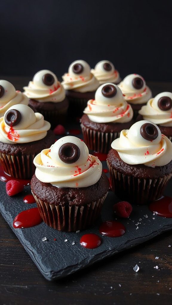 spooky chocolate eyeball cupcakes