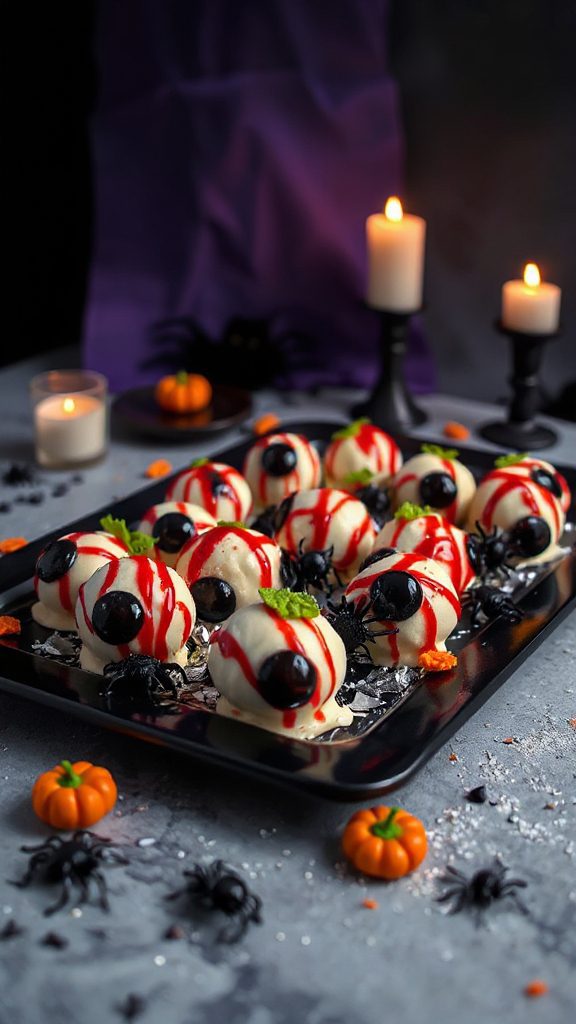 spooky chocolate eyeball truffles