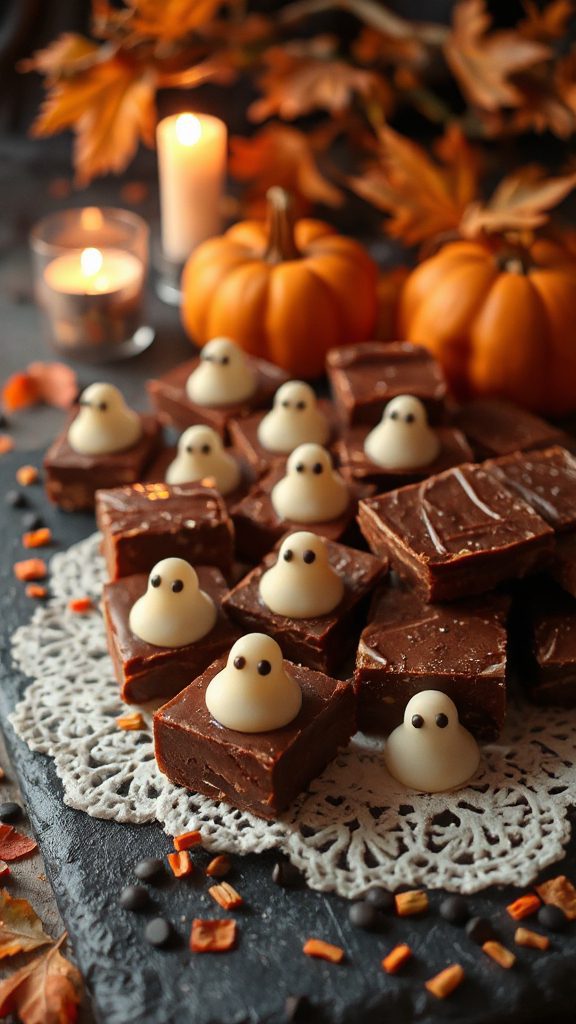 spooky chocolate ghost fudge