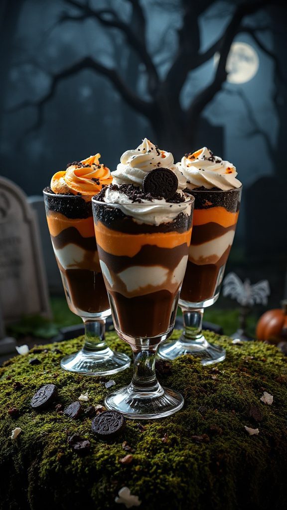 spooky chocolate yogurt parfait