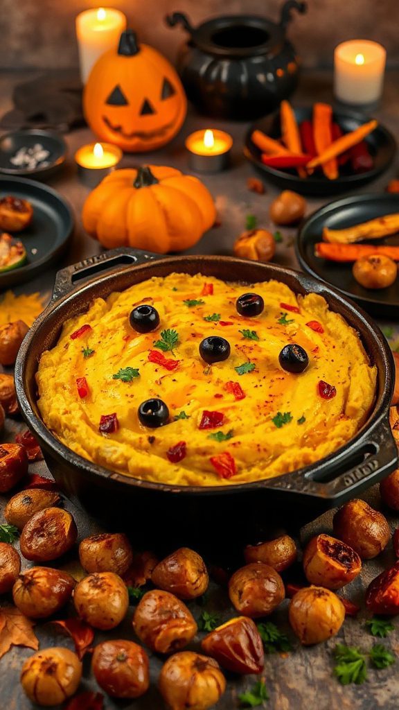 spooky colorful potato casserole