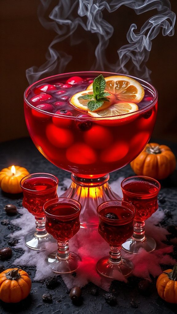 spooky cranberry rum cocktail
