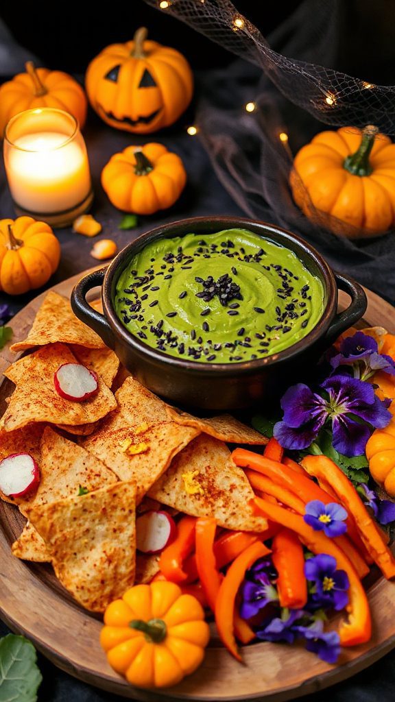 spooky creamy avocado dip
