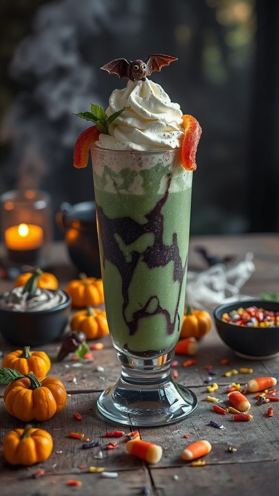 spooky creamy halloween milkshake