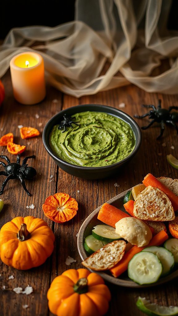spooky creamy spinach dip