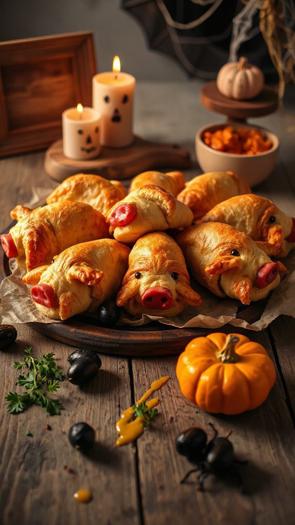 spooky crescent roll appetizer