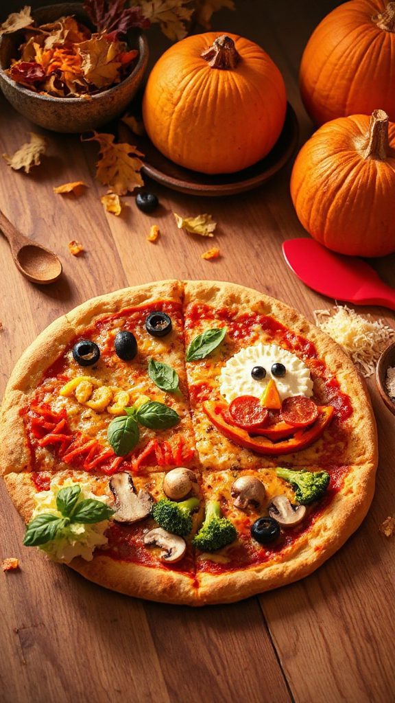 spooky custom pizza faces