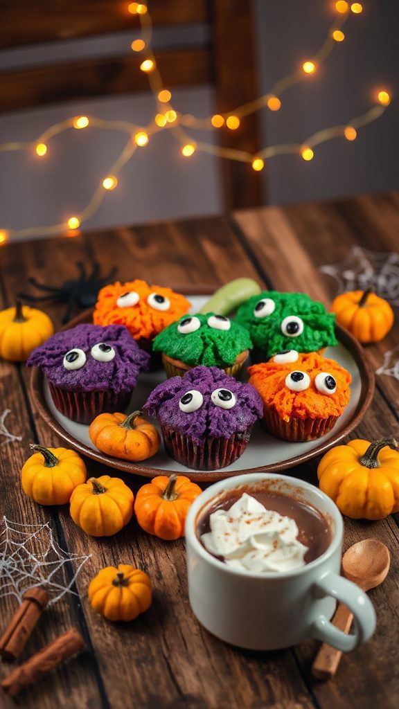 spooky decorated breakfast muffins