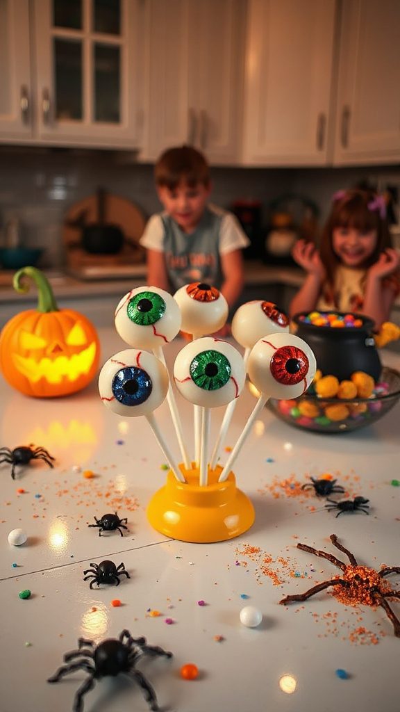 spooky eyeball cake pops