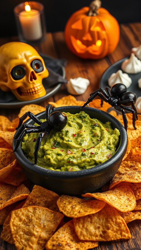 spooky festive guacamole dip