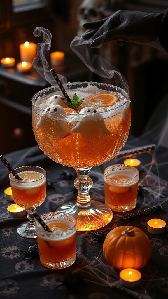 spooky festive mimosa punch