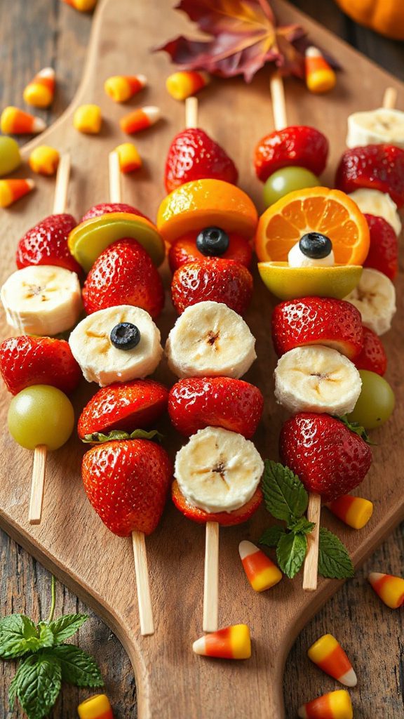 spooky fruit kabob treats