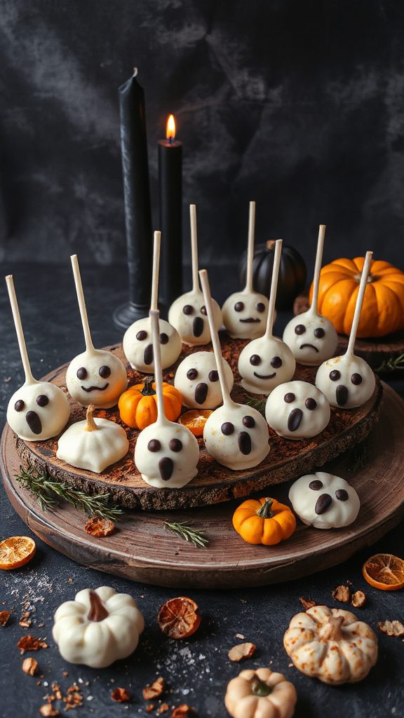 spooky ghost cake pops