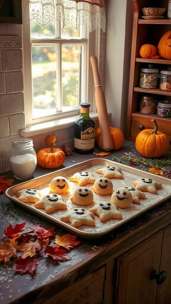 spooky ghost shaped sugar cookies