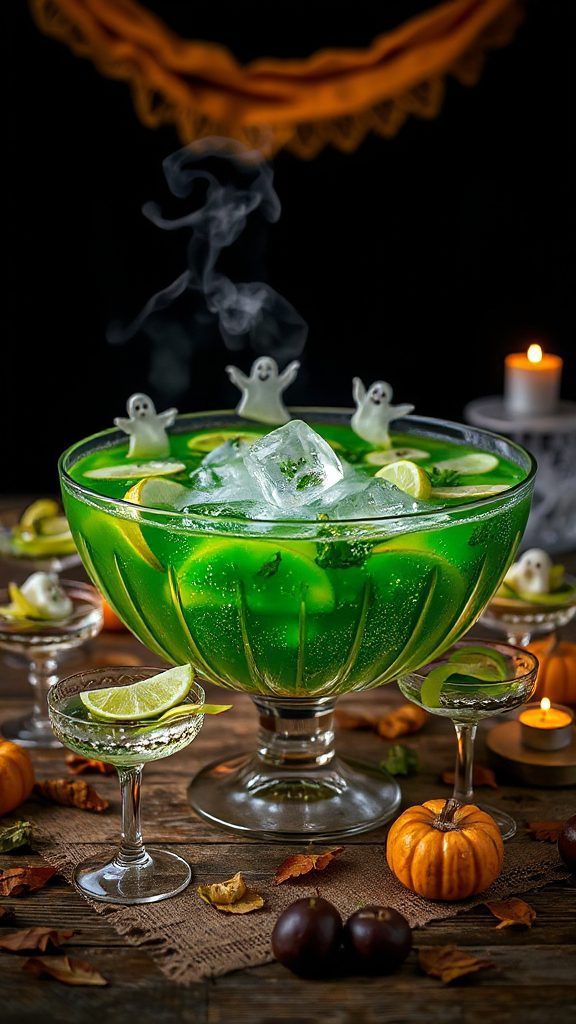 spooky green apple cocktail