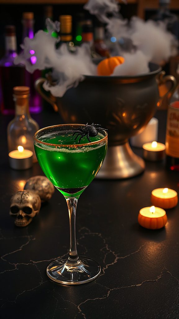 spooky green apple shots
