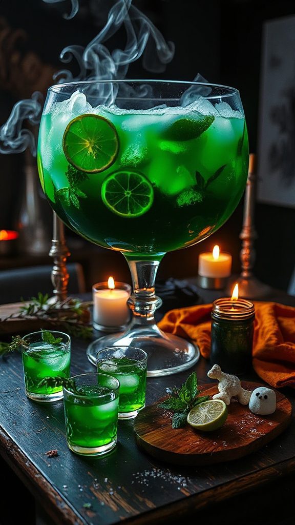 spooky green halloween punch