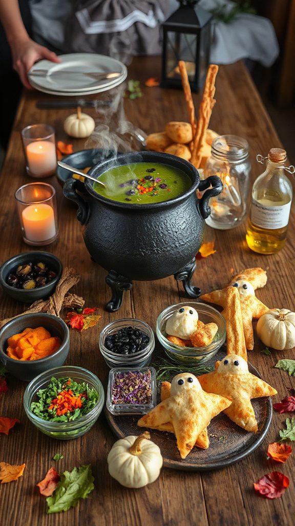 spooky green vegetable soup