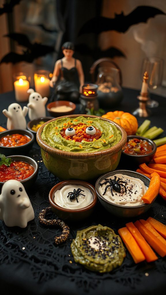 spooky halloween avocado dip
