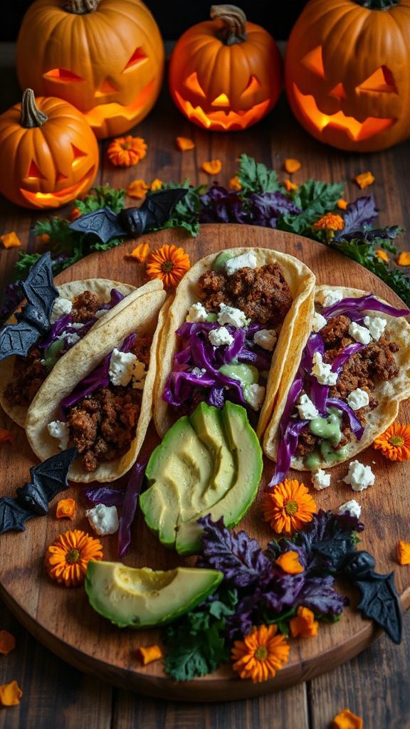 spooky halloween beef tacos
