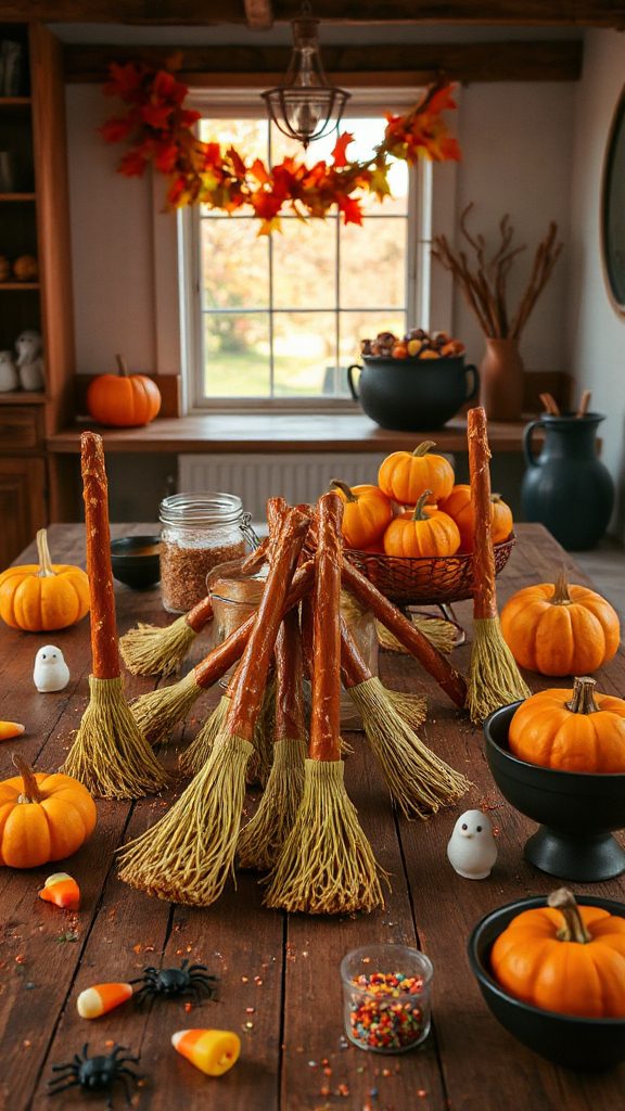 spooky halloween broomstick snacks