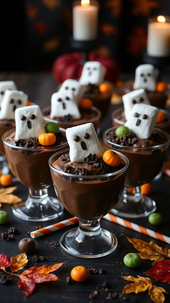 spooky halloween dessert cups