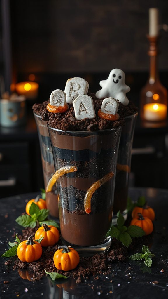 spooky halloween dessert cups
