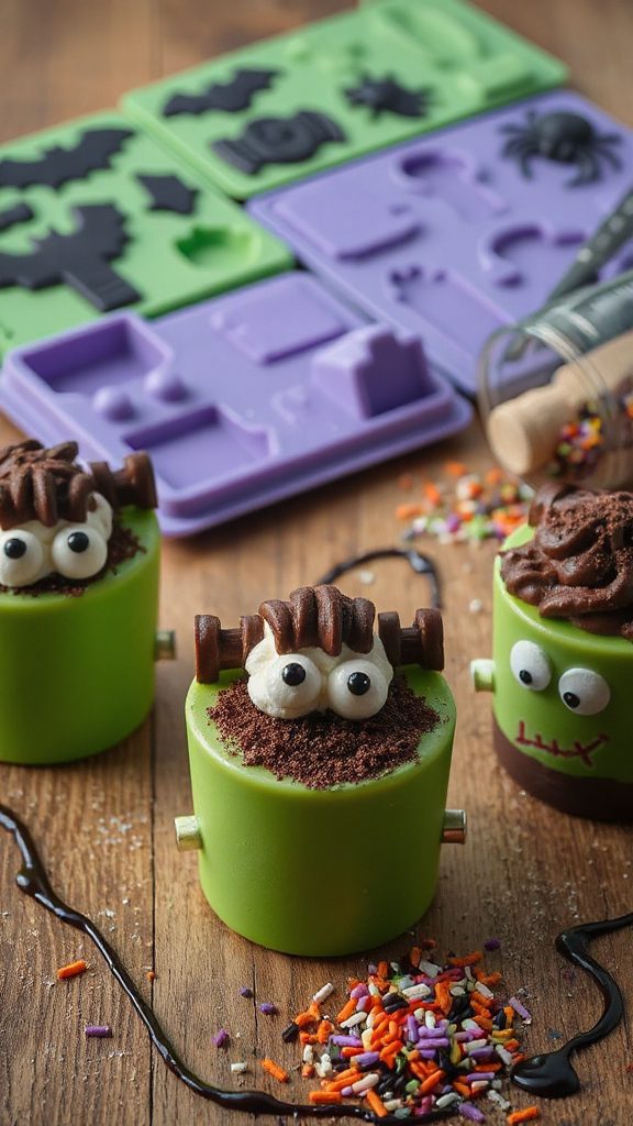spooky halloween dessert cups