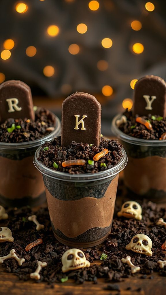 spooky halloween dessert cups